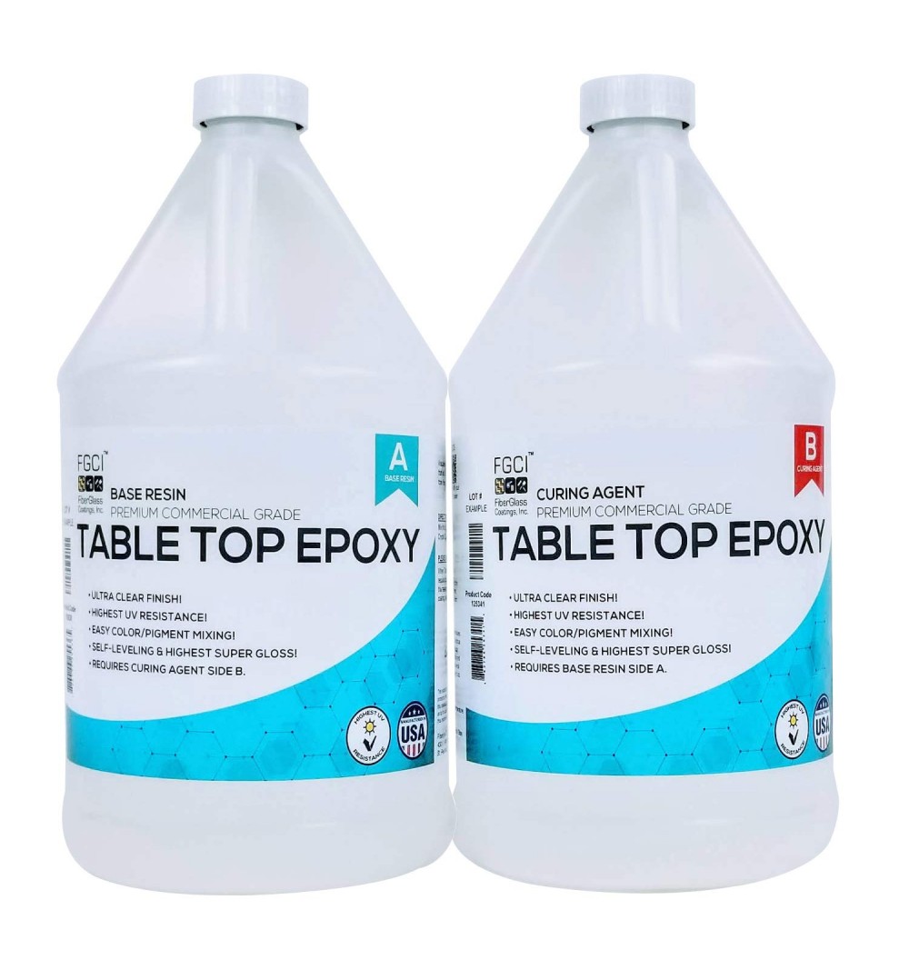 Crystal Clear Epoxy Table Top Resin 2 Gallon Kit
